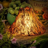 Tryme Solar Garden Outdoor Statues Volcano With Led Lights Like Flickering Flame - Lawn Decor Figurines Light For Patio, Balcony, Yard Ornament - Unique Housewarming Gifts