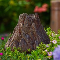 Tryme Solar Garden Outdoor Statues Volcano With Led Lights Like Flickering Flame - Lawn Decor Figurines Light For Patio, Balcony, Yard Ornament - Unique Housewarming Gifts