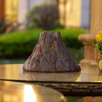 Tryme Solar Garden Outdoor Statues Volcano With Led Lights Like Flickering Flame - Lawn Decor Figurines Light For Patio, Balcony, Yard Ornament - Unique Housewarming Gifts