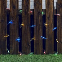 Shinymolly Dragonfly Solar Lights Outdoor, 2Pack 19.6Ft 30 Led Dragonfly Decorative String Lights, 8 Modes Solar Powered Fairy Lights For Patio Garden Yard Fence Wedding Christmas Party, Multicolor