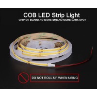 Dephen Cob Led Strip Lights, 5M/16.4Ft Flexible Cob Led Light Strip, Daylight 4000K 5500Lm Cri 80+ Led Tape Light, Dc24V Led Rope Lights For Stage, Home, Cabinet, Kitchen, Diy Lighting