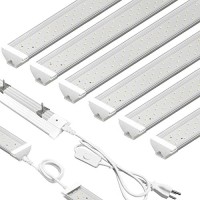 6 Pack Led Shop Light 4Ft 60W, 8700Lm, Linkable Utility Shop Light 5000K Daylight White Ceiling Light For Garage, Super Bright Integrated Shop Lights, Garage Light, Under Cabinet Light, Led Tube Light