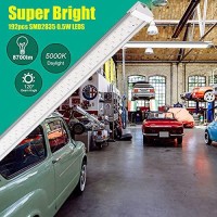 6 Pack Led Shop Light 4Ft 60W, 8700Lm, Linkable Utility Shop Light 5000K Daylight White Ceiling Light For Garage, Super Bright Integrated Shop Lights, Garage Light, Under Cabinet Light, Led Tube Light