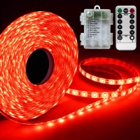 Red Led Strip Lights Battery Powered,Portable Led Light Strips With Remote For Gaming Streaming Seat Style Halloween Party Parade Costume Birthday Party Graduation Classroom Crafts Decorations(90Led)