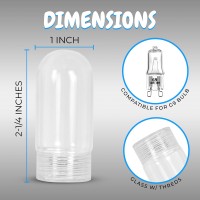 Ohlectric Tubular G9 Glass Cover - Threaded Bulb Cover - Sturdy Clear Glass Protectant For Bulb - Heat Resistance Up To 500C - 2.25