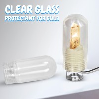 Ohlectric Tubular G9 Glass Cover - Threaded Bulb Cover - Sturdy Clear Glass Protectant For Bulb - Heat Resistance Up To 500C - 2.25