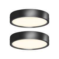 Chenben Ceiling Light,Lighting Fixtures Ceiling Flush Mount Black,Surface Mounted 25W 110V 4000K 5.51 Inch Aluminum Housing Black Light Fixture For Home/Living Room/Kitchen/Stair/Porch Lighting,2 Pack