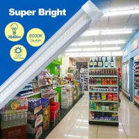 Wahadi 6 Pack 4Ft Led Shop Light 24W 4 Foot T8 Integrated Tube Light 6000K Daylight White With Onoff Switch Cable For Household