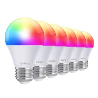 Linkind Smart Light Bulbs, Smart Bulb That Work With Alexa & Google Home, Led Light Bulbs Color Changing, A19 E26 Wifi Light Bulb Dimmable, Rgbw Light Bulb No Hub Needed, 2.4Ghz Wifi