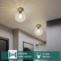 Legelux Ceiling Light Fixture Flush Mount With Clear Globe Glass Shade, Modern Ceiling Light Fixture For Porch, Bathroom, Hallway, Foyer, Bedroom Or Kitchen