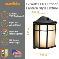 Sunlite 88681-Su Led Classic Lantern Style Outdoor Fixture, 12W (75W Equivalent), 800 Lmns, Built-In Photocell, Color Temperature Selectable 3000K/4000K/5000K