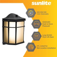 Sunlite 88681-Su Led Classic Lantern Style Outdoor Fixture, 12W (75W Equivalent), 800 Lmns, Built-In Photocell, Color Temperature Selectable 3000K/4000K/5000K