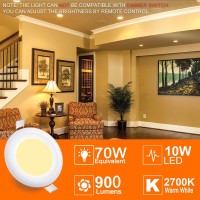 Hekee Led Reccessed Downlights, 70W Equivalent, Color Changing, 4 Inch, 2700K Warm White, Recessed Ceiling Lights (4 Packs)