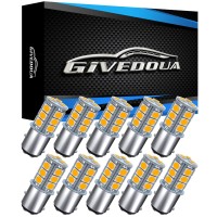 Givedoua 1157 Led Car Bulb, Bay15D 7528 2057 2357 Led Replacement Light Bulbs For 12V Rv Car Camper Trailer Brake Lights, Super Bright 5050 18-Smd Pack Of 10Pcs Amber