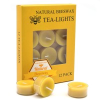 Natural Yellow Beeswax Tealight Candles - 12Pcs - Organic Candle Natural Scent Smokeless Clean Burning