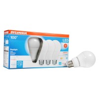 Sylvania Led A19 Light Bulb, 100W Equivalent, Efficient 16W, Dimmable, 1600 Lumens, Frosted, 5000K, Daylight - 4 Pack (40739)