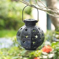 Beau Jardin 4 Pack Hanging Solar Lanterns Stars Lights Metal Waterproof Outdoor Retro Warm White Led Auto Onoff Landscape Decor