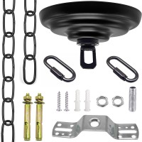 Ecudis Heavy Duty Canopy Kit And 6 Feet Pendant Light Fixture Chain For Chandelier Or Swag Light Fixtures, Maximum Weight Of 50 Pounds, 5 Inches Diameter,Vintage Black