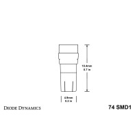 Diode Dynamics 74 Smd1 Led Bulbs Pair Cool White 6000K