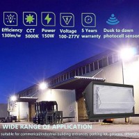 Whled Dusk To Dawn 150W Led Wall Pack Light 19500Lm 8001000W Hpshid Equivalent 5000K Daylight Commercial Outdoor Security Ligh