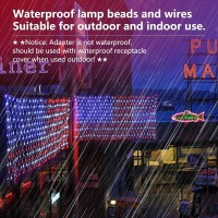 New American Flag Lights Outdoor Flag String Lights 420 Led Waterproof Led Flag Net Light Patriotic Ornaments For Outdoor Hom