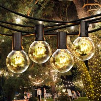 25Ft Dimmable Outdoor String Light, G40 Globe Patio Light With 26 2200K Edison Glass Bulbs(1 Extra), E12 Base Black Waterproof Connectable Light For Backyard Porch Balcony Deck Party Decor, Ul Listed