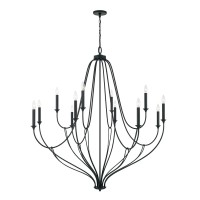 Capital Lighting 441601Bi Bentley Transitional Airy Design Candle Chandelier, 12-Light 720 Total Watts, 53