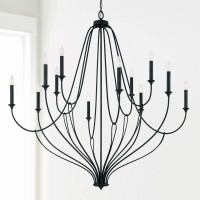 Capital Lighting 441601Bi Bentley Transitional Airy Design Candle Chandelier, 12-Light 720 Total Watts, 53