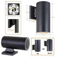 Zuukole Dusk To Dawn Sensor Outdoor Wall Light, Exterior Lighting -Etl Listed, Aluminum Anti-Rust Waterproof Wall Mount Cylinder Design, 1-Direction Up Or Down Light Fixture For Porch,Patio Or Doorway