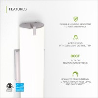 Asd Led 18 Inch Wall Mount Vanity Lighting Fixture | 20W 1500Lm 3000K-5000K 120V | 3Cct, Dimmable, Energy Star, Etl Listed | Bathroom Linear Light Bar, Long Tube Bath Sconce | Nickel