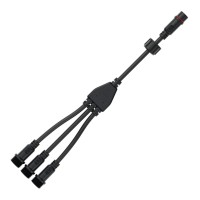 Btf-Lighting 2 Core 2 Pin Big Size Ip65 Y Shape 1 Male-Divided-3 Female Spillter Connctor Black Plastics 0.75Mm/18Awg 22Mm Nut Support All Btf-Lighting 2 Pin Connector 1 Pcs