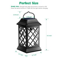 Tomcare Solar Lights Outdoor Flickering Flame Metal Solar Lantern Outdoor Hanging Decorative Lanterns Heavy Duty Waterproof Umbr