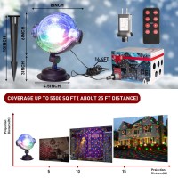 Peiduo Christmas Projector Lights Outdoor, Rgbw Projection Spotlights With Multifunction Controller, Falling Snowflake Projector For Outside Indoor Holiday Party Xmas Decorations, Waterproof, Plug In