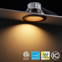 Torchstar 8Pack 5Cct 4 Inch Led Integrated Canless Led Recessed Lighting With Jbox Antiglare Deep Baffle Cri90 Dimmable Cei