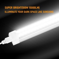 Onlylux 8Ft Led Shop Light 8 100W 15000Lm 6000K 12 Pack 8 Foot Linkable Led Shop Lights With Plug Fixture For Garage Worksh