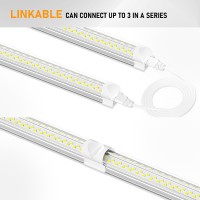 Onlylux 8Ft Led Shop Light 8 100W 15000Lm 6000K 12 Pack 8 Foot Linkable Led Shop Lights With Plug Fixture For Garage Worksh