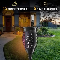 Solar Tiki Torch Lights With Flickering Flames For Garden Torch Stake Light Outdoor Decorative Waterproof Landscape Flame Ligh