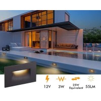 Cloudy Bay 12V Low Voltage 3 Color Indoor And Outdoor Led Step Light,3000K/4000K/5000K Deck Lights,Stair Light,Oil Rubbed Bronze,Wet Location(Low Voltage Transformer Is Required)