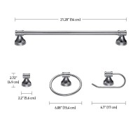 Update your bathroom easily with a matching 3light vanity fixture towel bar toilet paper holder towel ring and robe hook with a modern chrome finish and vintage design with a clean simple updated vintage design this set will modernize any bathroom decor F