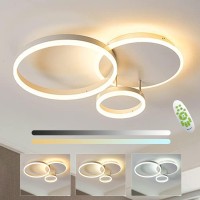 Kaucqi Dimmable Lighting Fixtures Ceiling, Modern Ceiling Light Of 3000K-6000K With Remote Control, Led Ceiling Lights 54W 5400Lm For Living Room, Kitchen, Hallway Lamparas De Techo Modernas