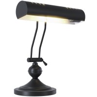 Home Intuition Classic Antique Retro Adjustable Leaning Piano Lamp Banker Desk Light, Bulb Not Included (Matte Black)