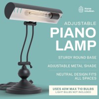 Home Intuition Classic Antique Retro Adjustable Leaning Piano Lamp Banker Desk Light, Bulb Not Included (Matte Black)