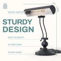 Home Intuition Classic Antique Retro Adjustable Leaning Piano Lamp Banker Desk Light, Bulb Not Included (Matte Black)