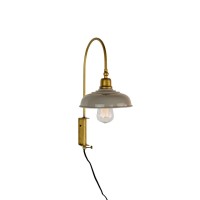 NDE1424 WALL LIGHT WITH GREY SHADE The vintage inspired wall light adds a touch of retro flair while maintaining an upscale contemporary look 36 Cord 60 Watt Max Care Instruction Wipe clean with dry cloth