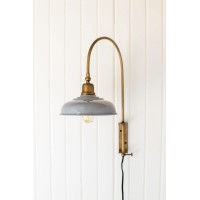 NDE1424 WALL LIGHT WITH GREY SHADE The vintage inspired wall light adds a touch of retro flair while maintaining an upscale contemporary look 36 Cord 60 Watt Max Care Instruction Wipe clean with dry cloth