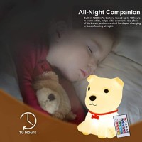 Zklili Kids Night Light, Cute Dog Night Light For Bedroom, Puppy Nightlights Birthday Gifts For Boys Girls Baby, Remote Control Usb Rechargeable Silicone Lamps, Animal Night Light