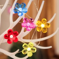 Silverstro Flower String Lights Remote 10Ft 30Leds Usb & Battery Operated Led Lights - Home Wedding Birthday Party Xmas Summer Decor - Flower Length 0.87