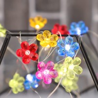 Silverstro Flower String Lights Remote 10Ft 30Leds Usb & Battery Operated Led Lights - Home Wedding Birthday Party Xmas Summer Decor - Flower Length 0.87