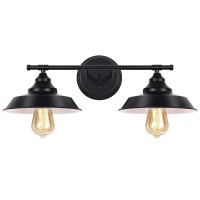 Haitral Bronze Bathroom Light Fixture- Vanity Light Fixtures With 2-Light Farmhouse Sconce, Industrial Wall Light Fixture For Bathroom Kitchen Farmhouse Living Room Indoor-Bronze (Without Bulb)