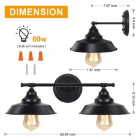 Haitral Bronze Bathroom Light Fixture- Vanity Light Fixtures With 2-Light Farmhouse Sconce, Industrial Wall Light Fixture For Bathroom Kitchen Farmhouse Living Room Indoor-Bronze (Without Bulb)